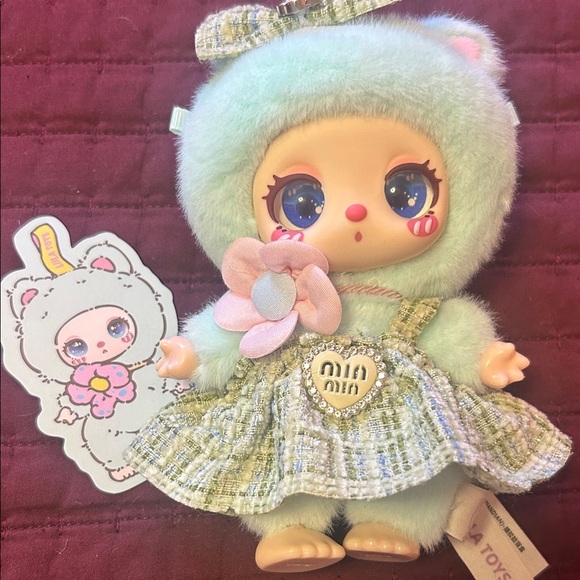 Mint Green Plush Doll with Tweed 👗 - Picture 5 of 6